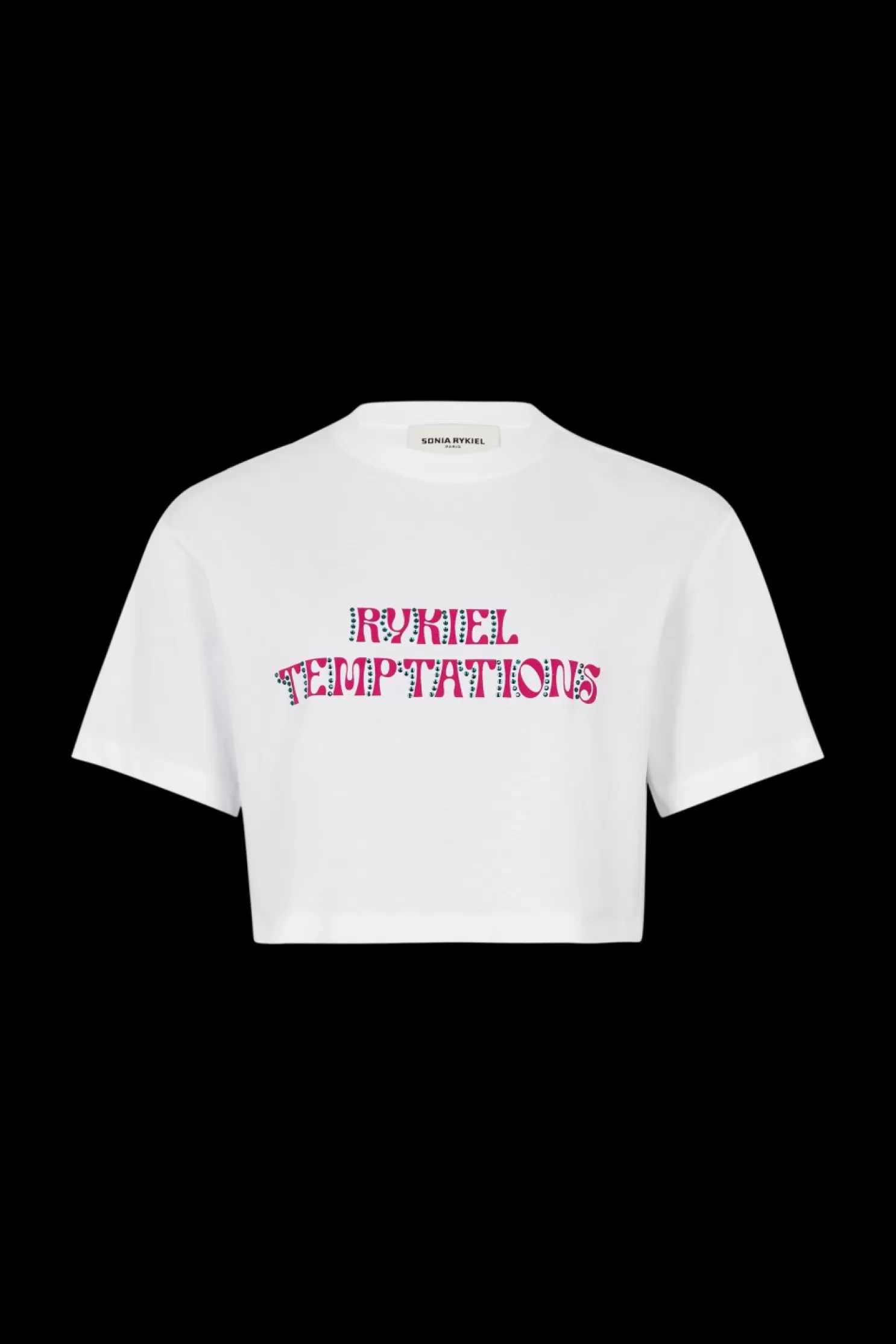 Hot Sonia Rykiel T-Shirt Crop Col Rond A Manches Courtes En Jersey De Coton Blanc / Blanc