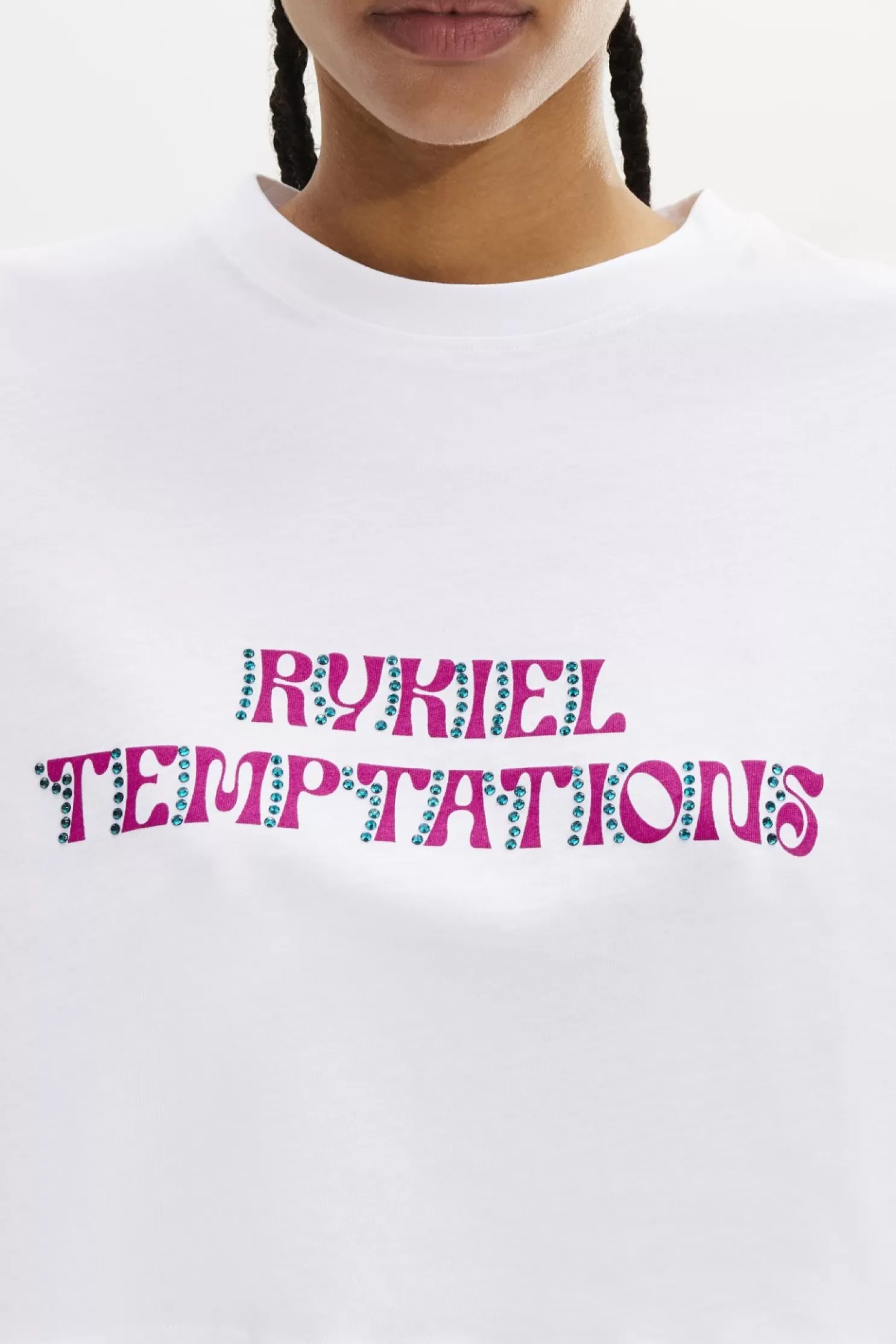 Hot Sonia Rykiel T-Shirt Crop Col Rond A Manches Courtes En Jersey De Coton Blanc / Blanc